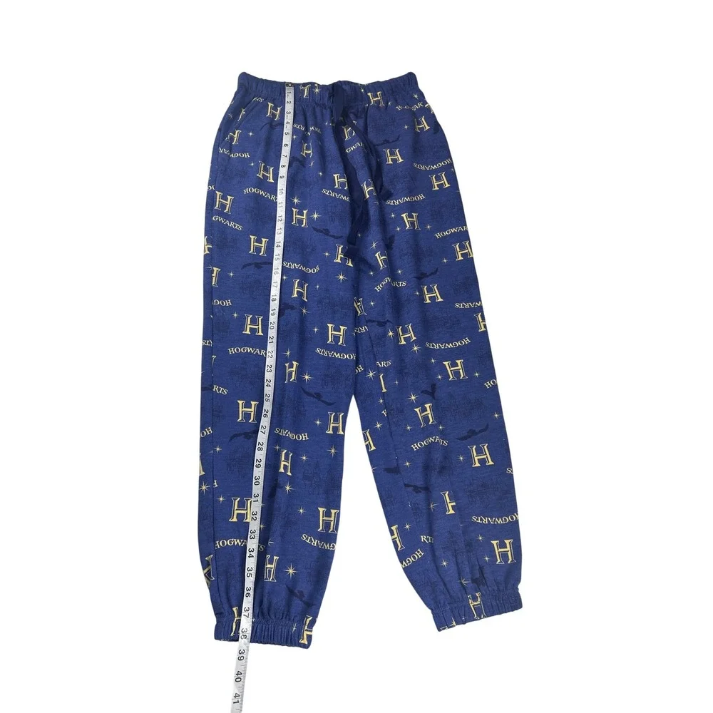 Harry Potter Hogwarts Pajamas Set Adult Large Blue Spell Print Long Sleeve Pants